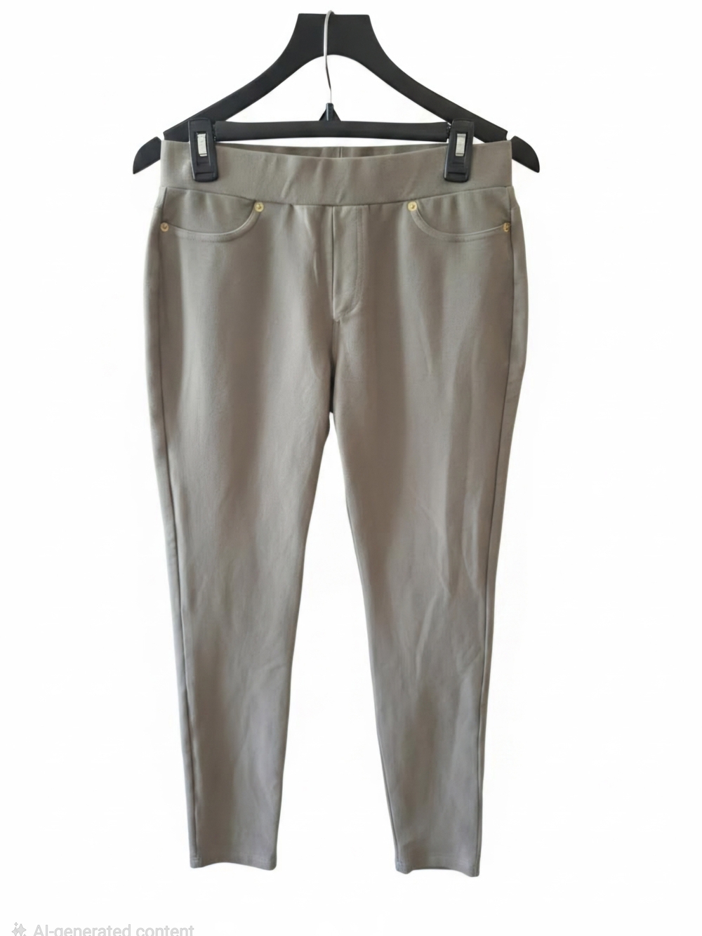 Michael Kors Olive Green Slim Jeggings with Gold Accents